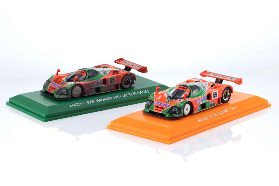 京商「KYOSHO MINI CAR & BOOK」第22弾はマツダ「787B」！限定500台のウェザリング塗装仕様も販売