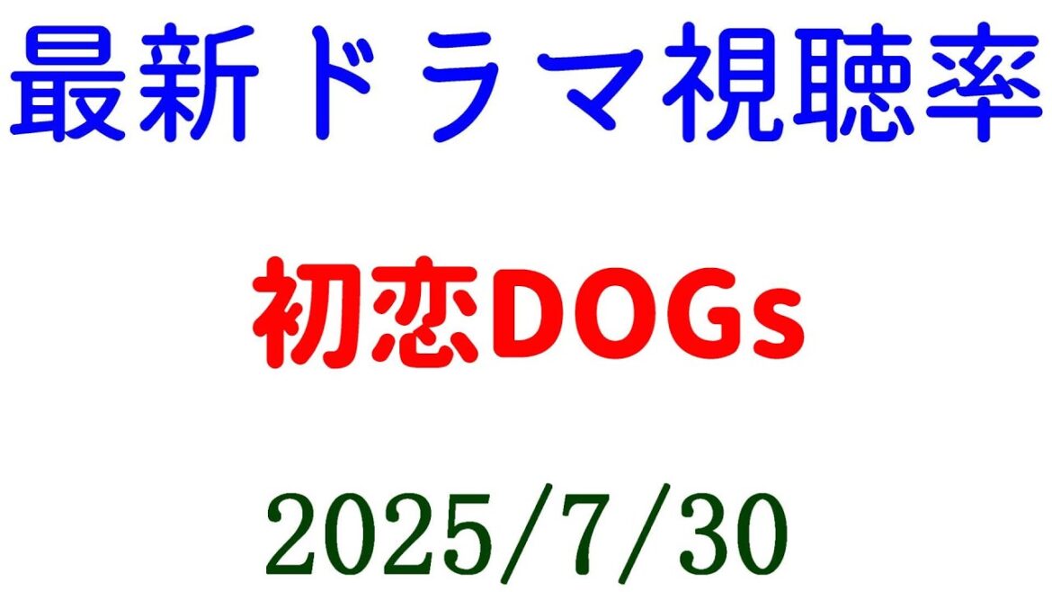 初恋DOGs 視聴率上がる！視聴率速報☆2025年7月30日付