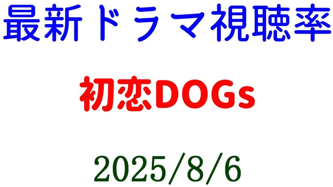 初恋DOGs 視聴率下がる！視聴率速報☆2025年8月6日付