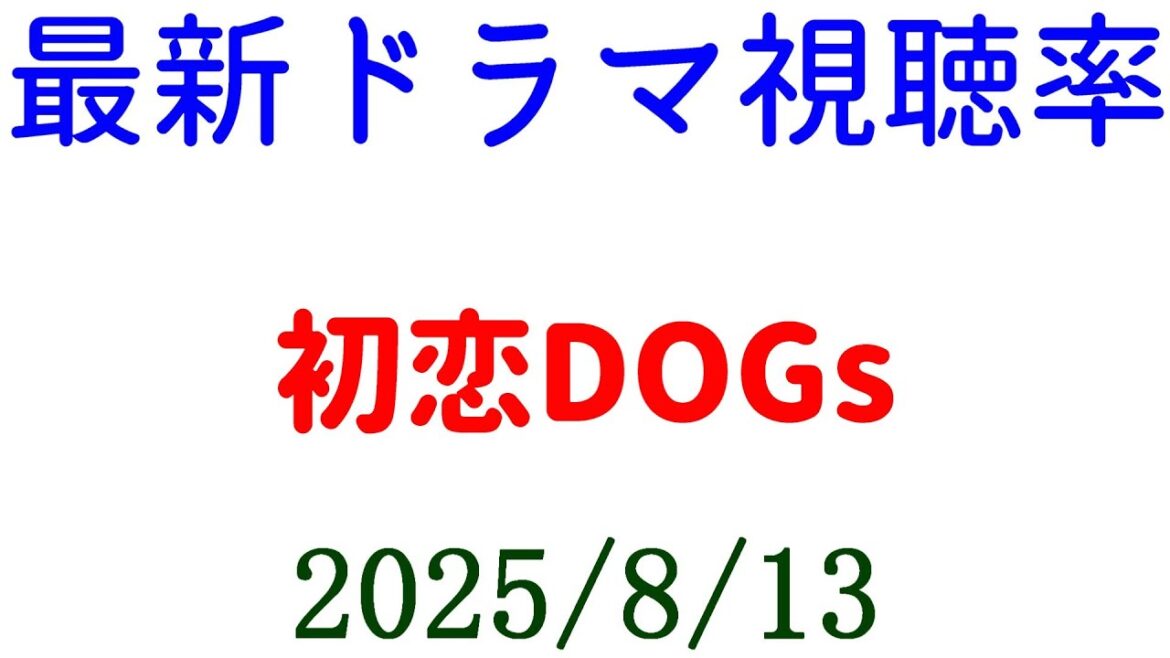 初恋DOGs☆視聴率速報☆2025年8月13日付