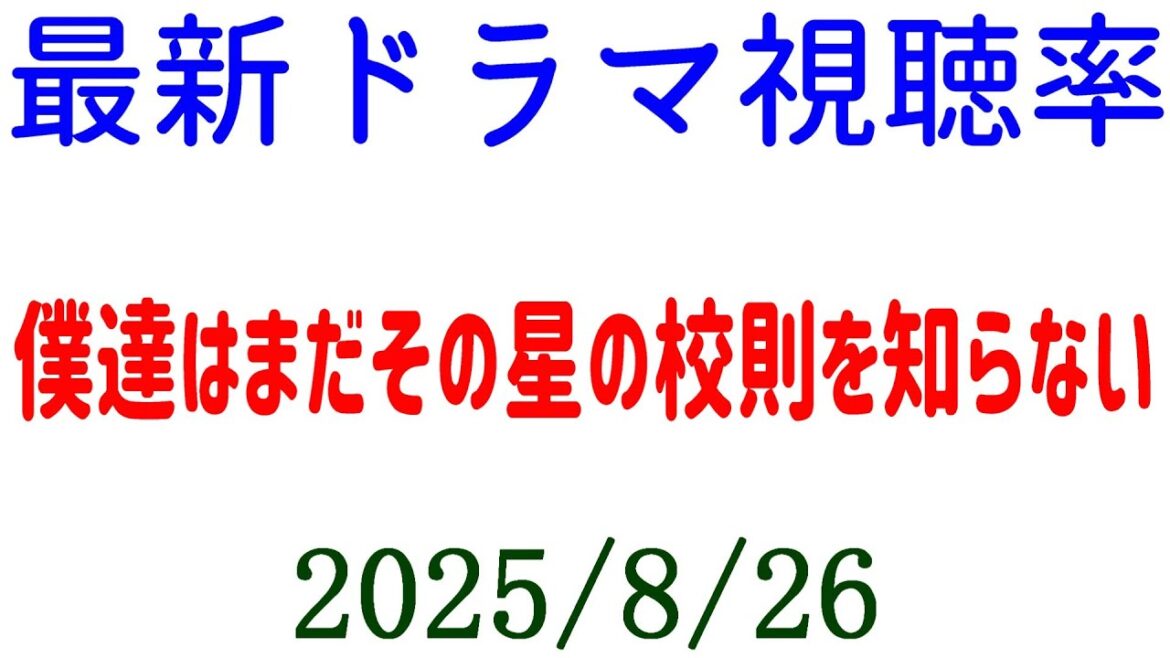 僕達はまだその星の校則を知らない 視聴率判明!視聴率速報☆2025年8月26日 僕達はまだその星の校則を知らない 視聴率判明!視聴率速報☆2025年8月26日
