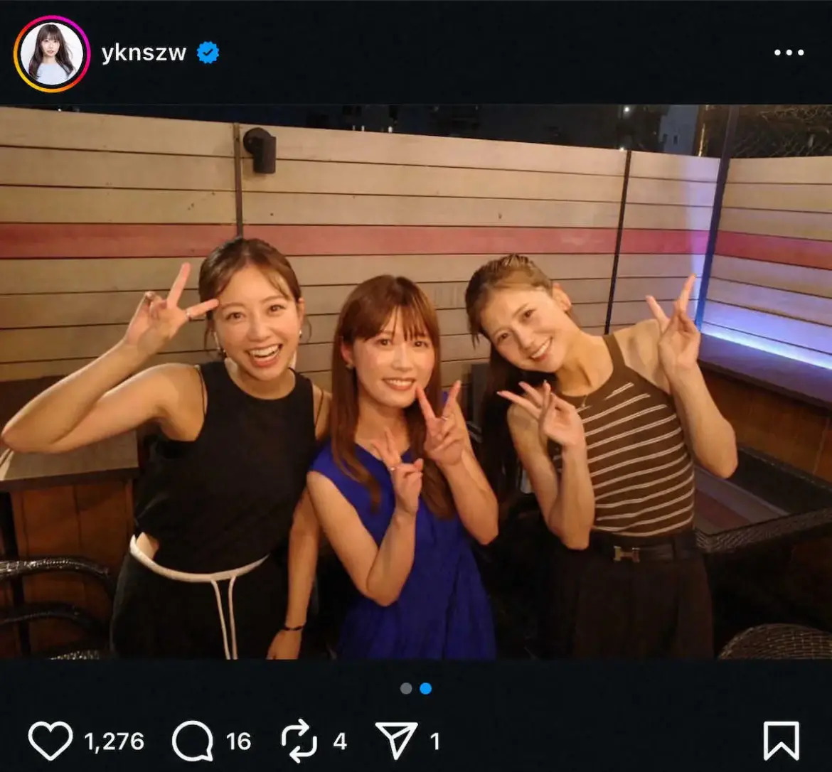 3人とも可愛い！美人アナ同士の3ショット！！ABEMA西澤由夏アナウンサー公式インスタグラム（＠yknszw）から - スポニチ Sponichi Annex