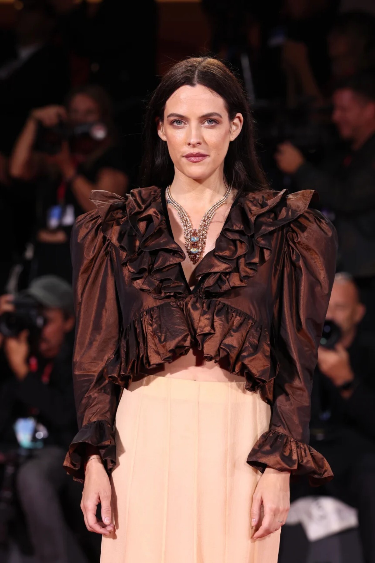 クロエをまとったライリー・キーオさん/Gisela Schober/Getty Images