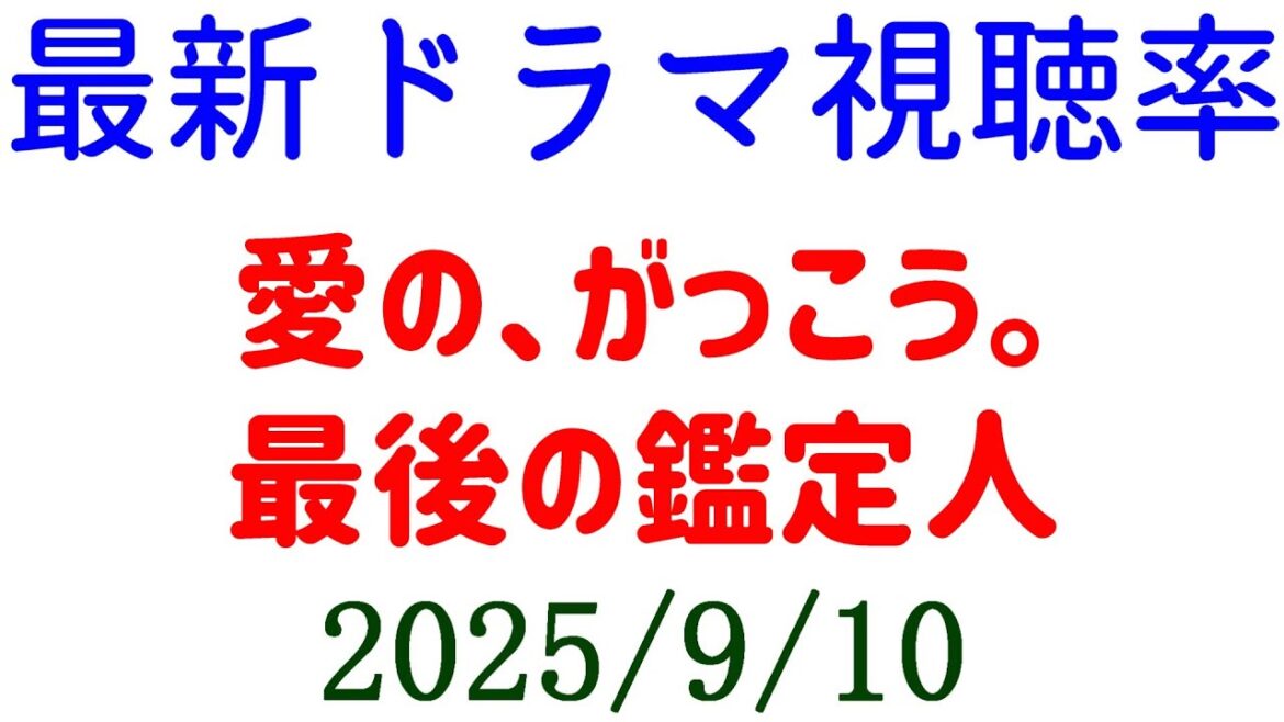 最後の鑑定人 愛の、がっこう。！視聴率速報☆2025年9月10日