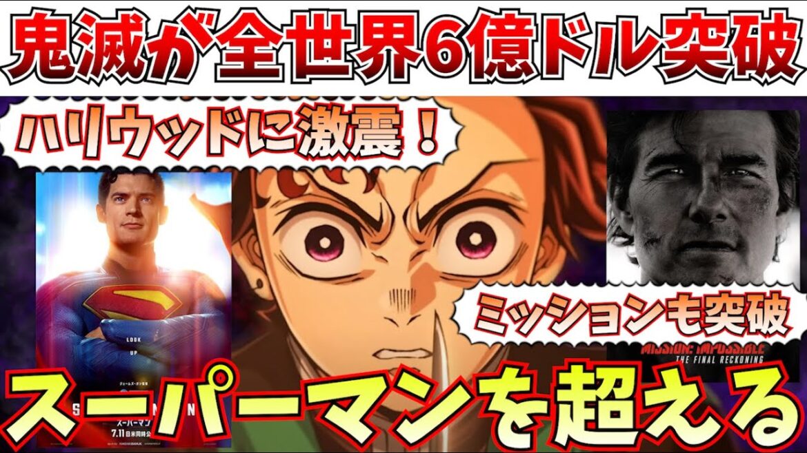 【衝撃】ハリウッドに激震!鬼滅が全世界の興行収入でスーパーマンを超えてしまい勢力図が書き換えられてしまう【劇場版「鬼滅の刃」無限城編 第一章 猗窩座再来/チェンソーマン レゼ篇】 【衝撃】ハリウッドに激震!鬼滅が全世界の興行収入でスーパーマンを超えてしまい勢力図が書き換えられてしまう【劇場版「鬼滅の刃」無限城編 第一章 猗窩座再来/チェンソーマン レゼ篇】