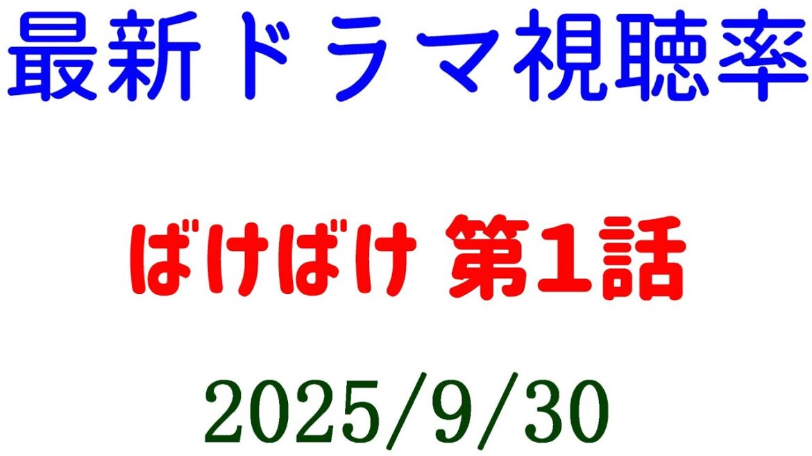 ばけばけ 第1話 視聴率☆視聴率速報☆2025年9月30日
