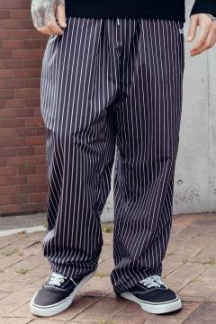 Subciety (サブサエティ) Stripe training pants - Black