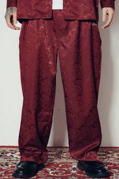 Subciety (サブサエティ) Paisley baggy slacks - Burgundy