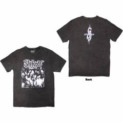 【予約商品】SLIPKNOT Unisex Stone Wash バンドTシャツ: Album Splatter (Charcoal Grey) (Back Print) - CHARCOAL GREY