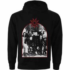【予約商品】SLIPKNOT Unisex Pullover Hoodie: Arched Group Photo (Black) (Back Print) - BLACK