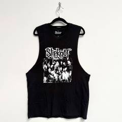 【予約商品】SLIPKNOT Unisex Vest バンドTシャツ: Album Splatter (Black) (Back Print) - BLACK