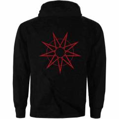 【予約商品】SLIPKNOT Unisex Zipped Hoodie: 9 Point Star (Black) (Back Print) - BLACK
