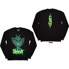 【予約商品】SLIPKNOT Unisex Sweatshirt: Green Demon (Black) (Back Print & Oversized) - BLACK