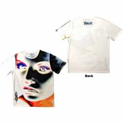 【予約商品】SLIPKNOT Unisex Sublimation バンドTシャツ: Adderall Face Inverted (White) (Back Print) - WHITE