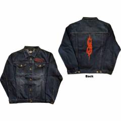 【予約商品】SLIPKNOT Unisex Denim Jacket: Tribal Logo (Denim Blue) (Back Print) - DENIM BLUE