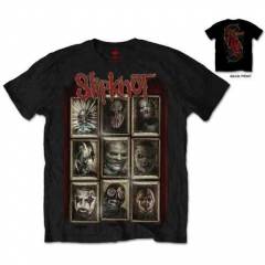 【予約商品】SLIPKNOT バンドTシャツ ユニセックス: New Masks (Black) (Back Print) - BLACK