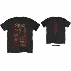 【予約商品】SLIPKNOT バンドTシャツ ユニセックス: Sketch Boxes (Black) (Back Print) - BLACK
