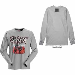 【予約商品】SLIPKNOT Unisex Long Sleeve バンドTシャツ: Self-Titled (Grey) (Back Print) - GREY