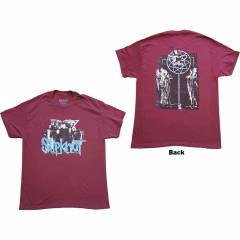 【予約商品】SLIPKNOT バンドTシャツ ユニセックス: Goat Logo Demon (Maroon Red) (Back Print) - MAROON RED