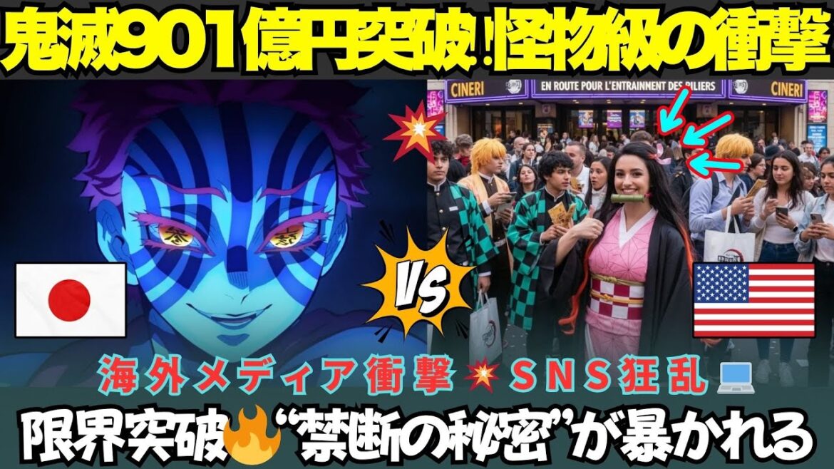 【海外の反応】「鬼滅がアニメの限界を破壊!?」🔥901億円興収でファン歓喜、批評家唖然…その裏に隠された秘密とは？