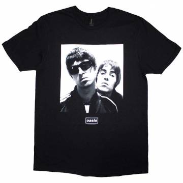 OASIS バンドTシャツ ユニセックス: Noel & Liam Square Photo - BLACK