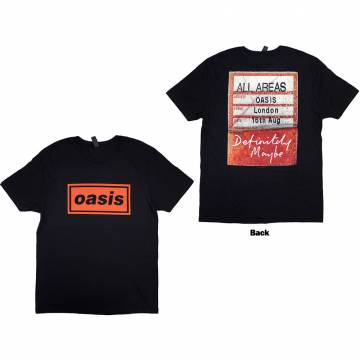 OASIS バンドTシャツ ユニセックス: Definitely Maybe AAA Pass (Black) (Back Print) - BLACK
