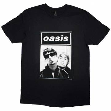 OASIS バンドTシャツ ユニセックス: Noel & Liam Boxed Photo - BLACK
