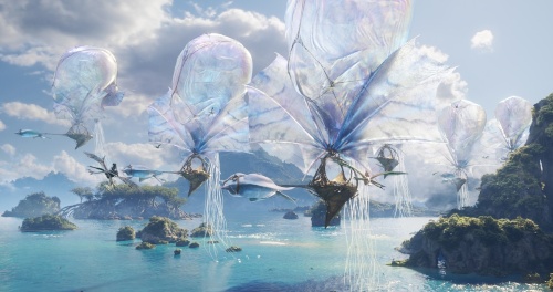 映画『アバター：ファイヤー・アンド・アッシュ』には、このメデューソイドをはじめ、自然や野生生物から強い影響を受けた生き物が登場する。（DISNEY, LIGHTSTORM ENTERTAINMENT）