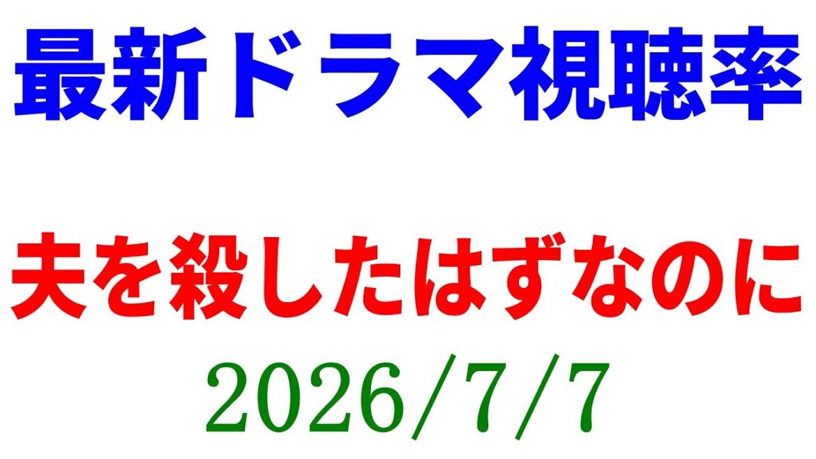 夫を殺したはずなのに☆視聴率速報☆2026年7月7日