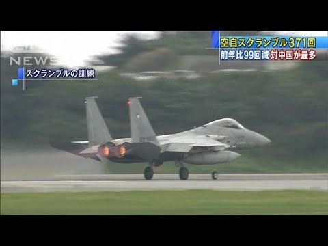 自衛隊機のスクランブル発進 前年度同時期より減少(2020年10月9日) 自衛隊機のスクランブル発進 前年度同時期より減少(2020年10月9日)