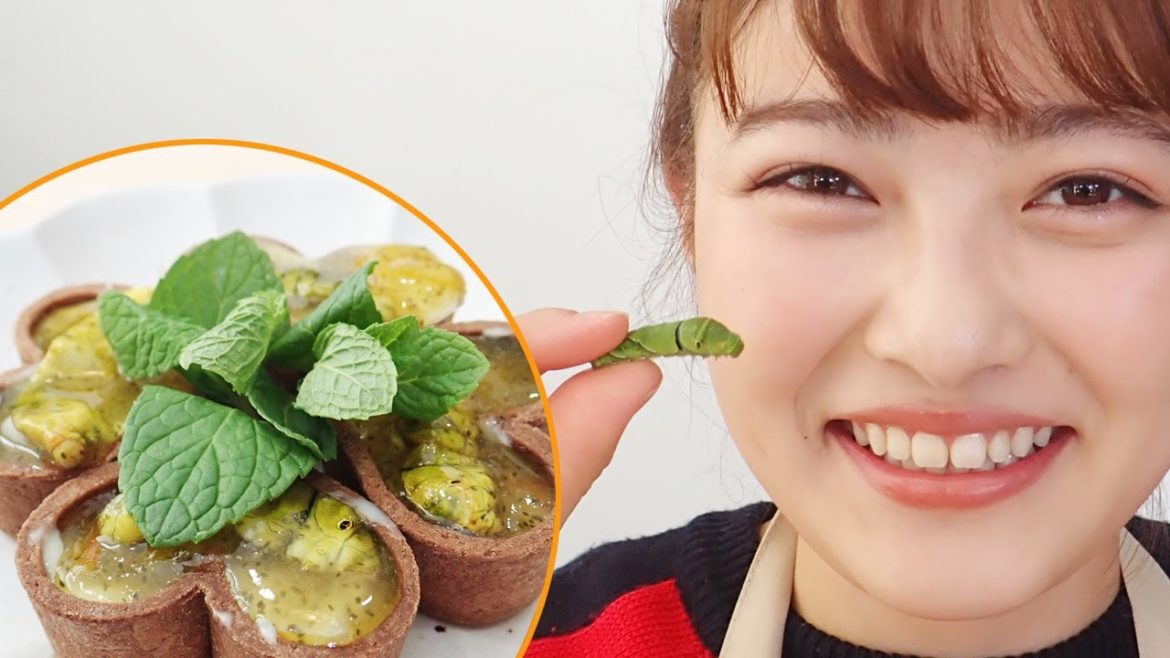 アゲハチョウの幼虫タルト｜昆虫食スイーツ｜井上咲楽　眉毛カット後初！