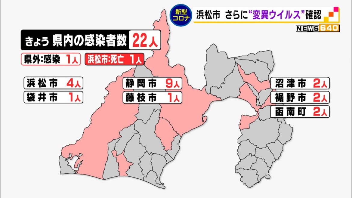 新型コロナ 浜松でさらに変異ウイルス確認(静岡県) 新型コロナ 浜松でさらに変異ウイルス確認(静岡県)