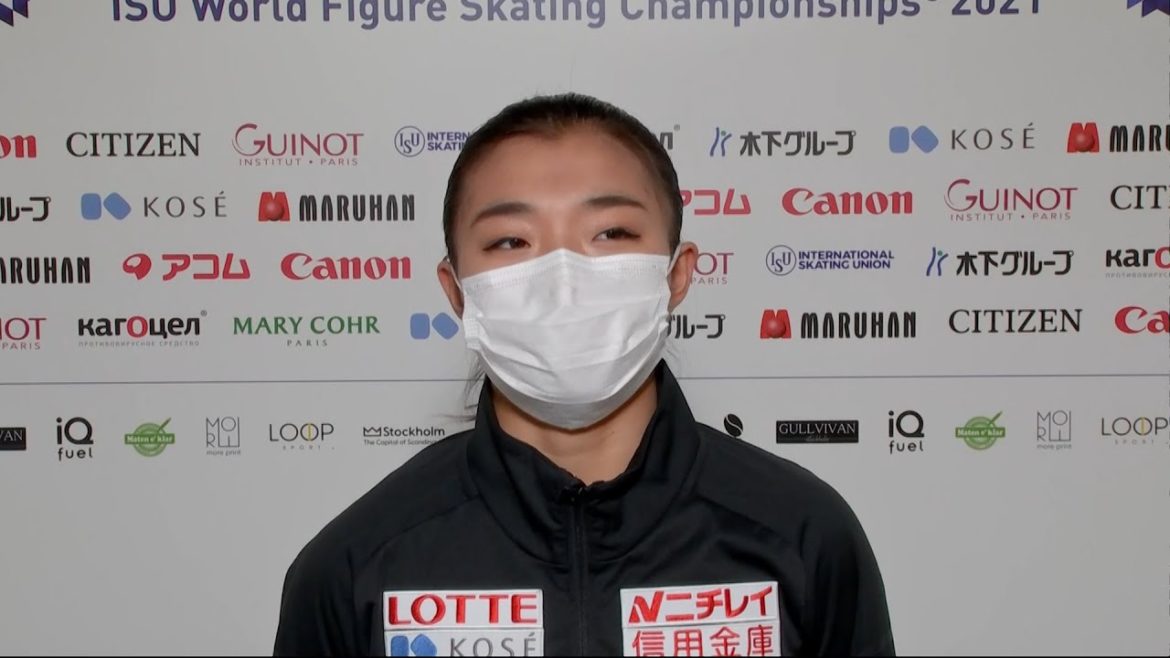 世界フィギュアスケート選手権2021＜女子ショートプログラム･坂本花織＞インタビュー【フジテレビ公式】