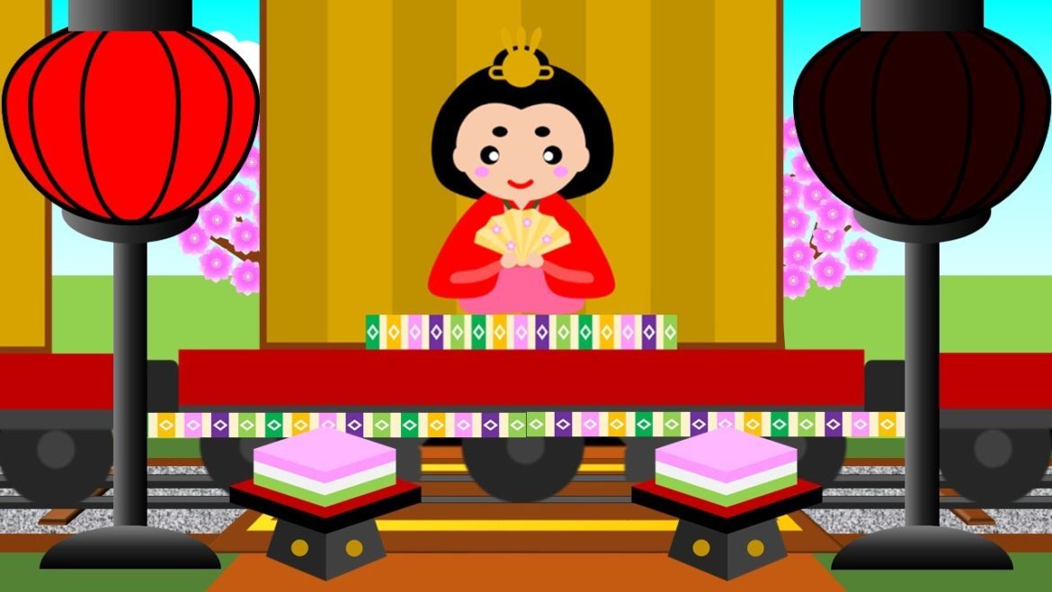 ひなまつり機関車とぼんぼり踏切