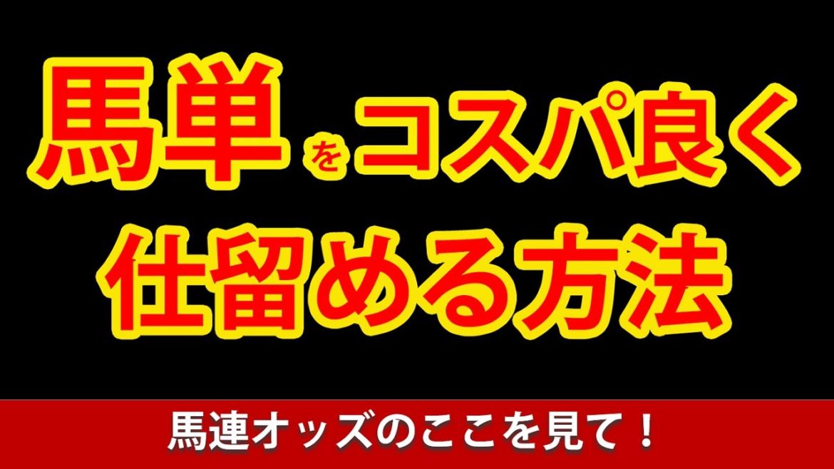 【競馬予想】馬単をコスパ良く仕留める方法【１回試してみて！】