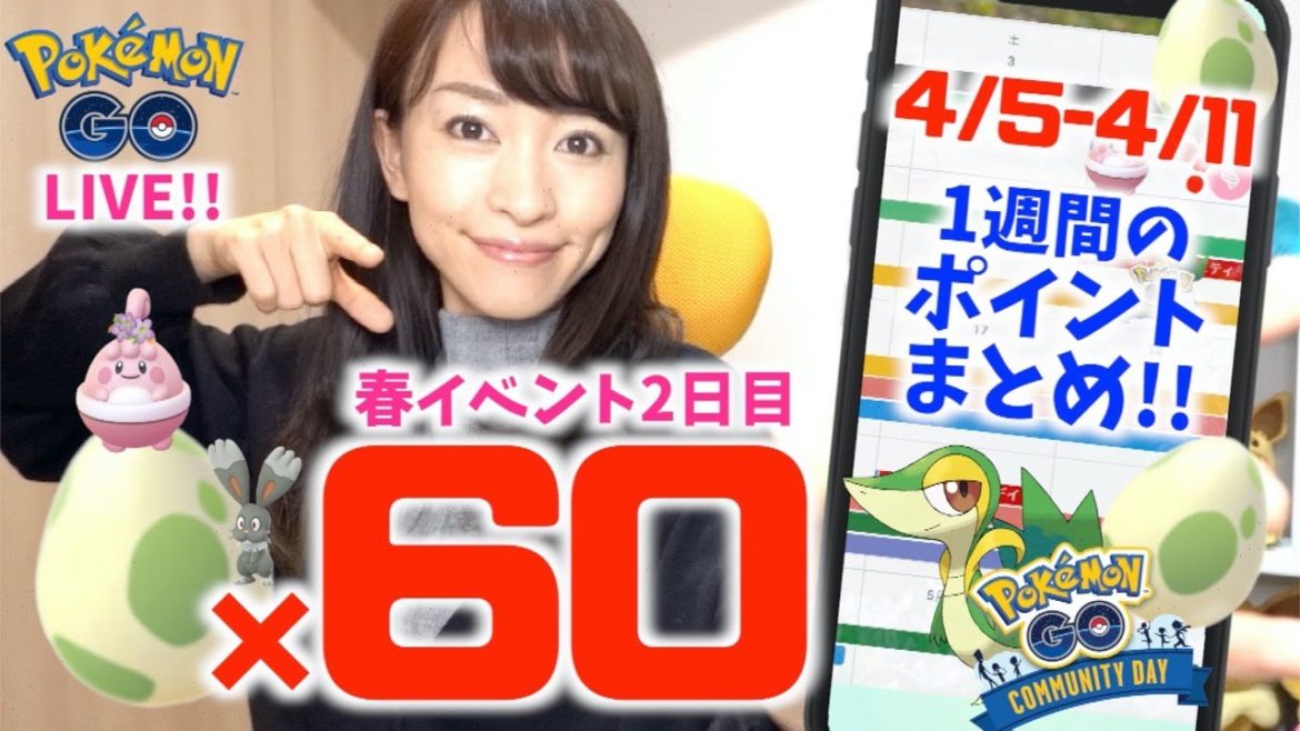 春イベント限定のイースター2kmたまご60連！！週間ポイントまとめ付きライブ！！【ポケモンGO】
