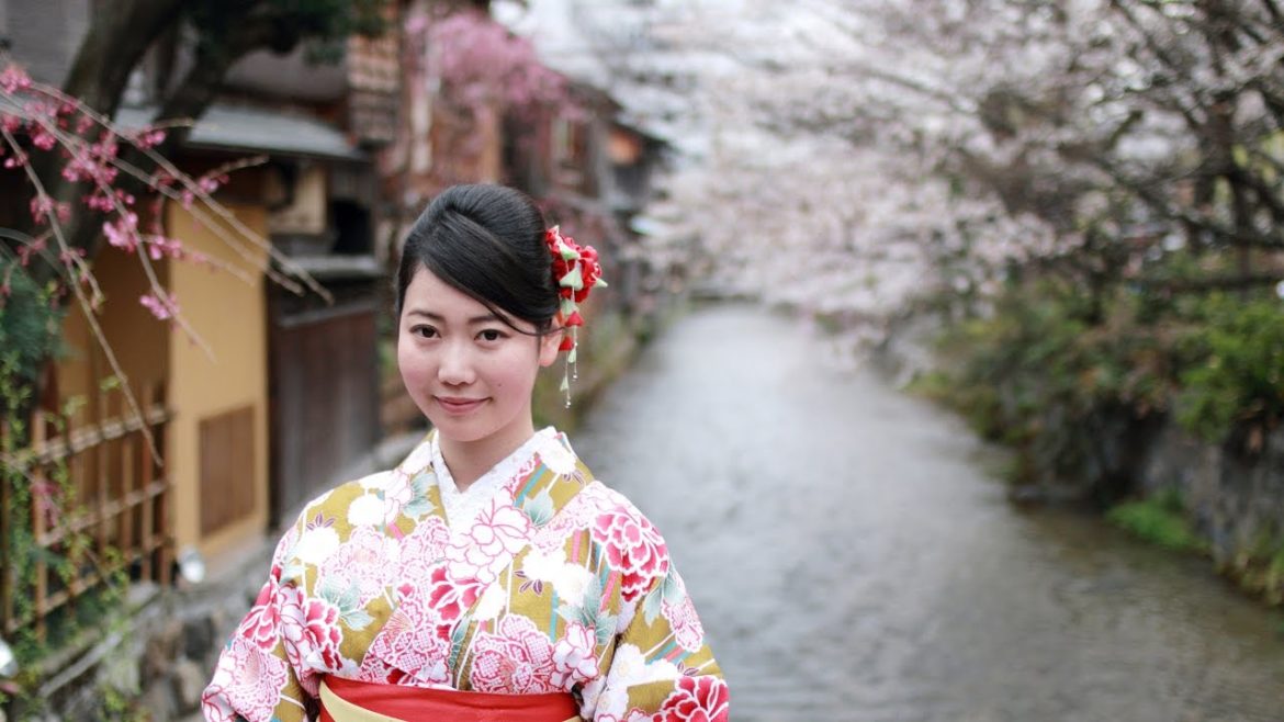 京都の桜 着物美人 祇園白川2017 Cherry Blossom in Kyoto,JAPAN