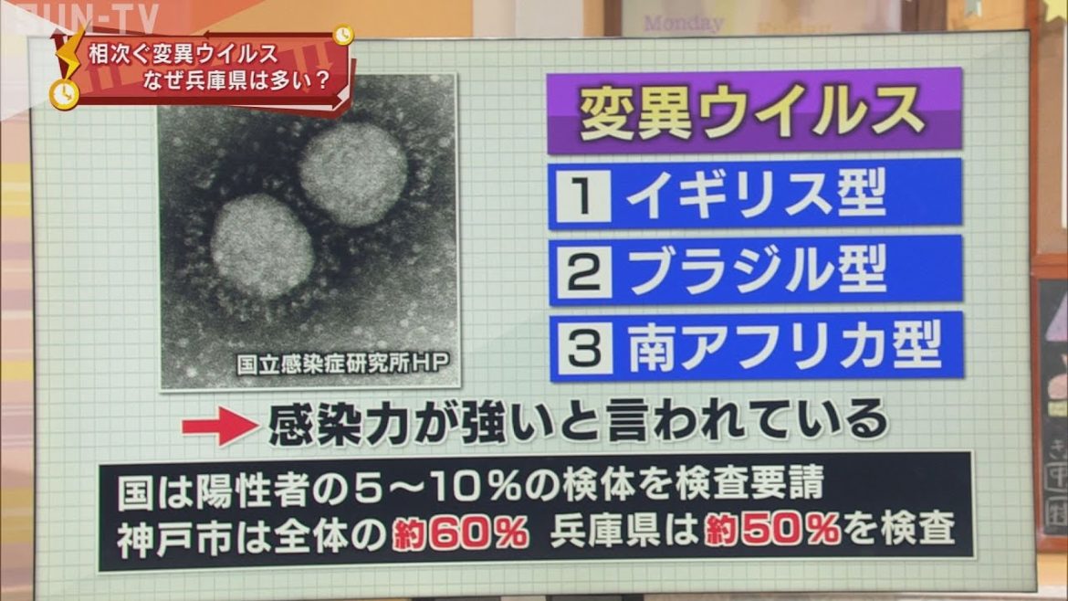 【独自】変異ウイルスのゲノム解析　兵庫県でも４月から開始へ