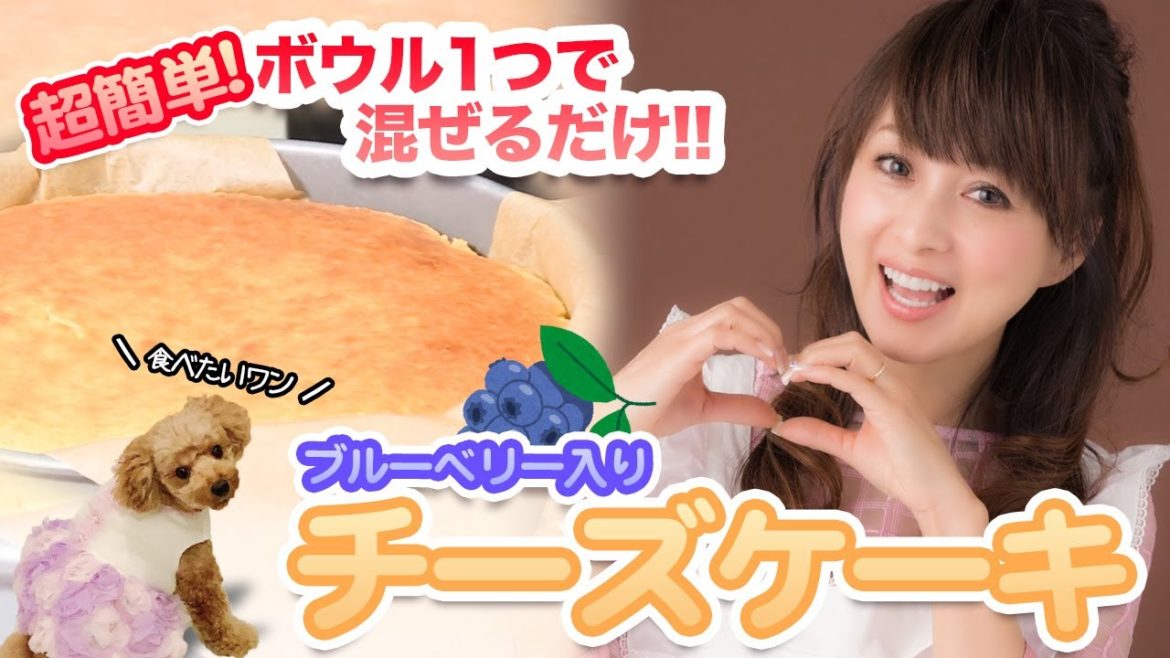 【超簡単】ボウル1つで混ぜるだけ！ブルーベリー入りチーズケーキ♪作り方&レシピ公開！【渡辺美奈代】
