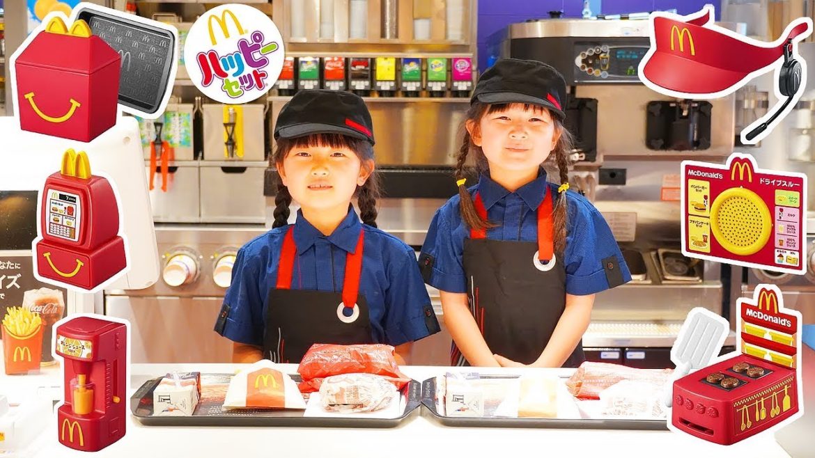 リアルハンバーガー屋さんごっこ!魔法でマクドナルドの店員さんに変身!ハッピーセットおもちゃでおままごと – はねまりチャンネル リアルハンバーガー屋さんごっこ!魔法でマクドナルドの店員さんに変身!ハッピーセットおもちゃでおままごと - はねまりチャンネル