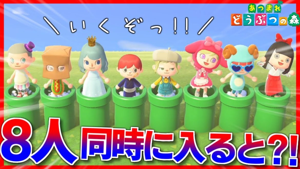 【あつ森】土管に8人同時に入ってみた結果・・・【あつまれどうぶつの森】【検証】