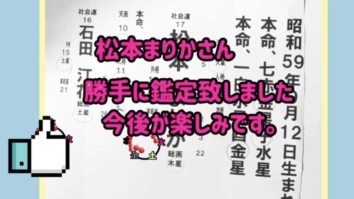 【五行陰陽姓名判断】あざとい可愛い、松本まりかさん鑑定してみました。
