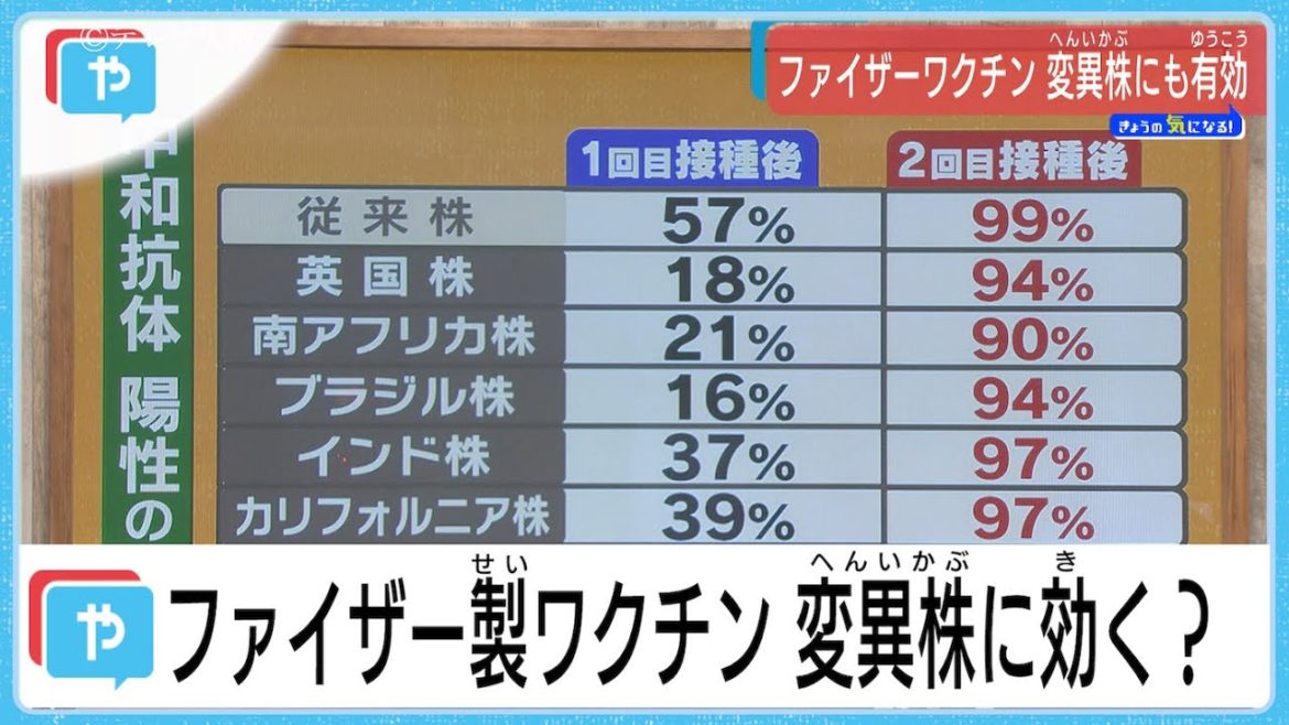 【気になる】ファイザー製ワクチン　新型コロナ変異株にも有効？