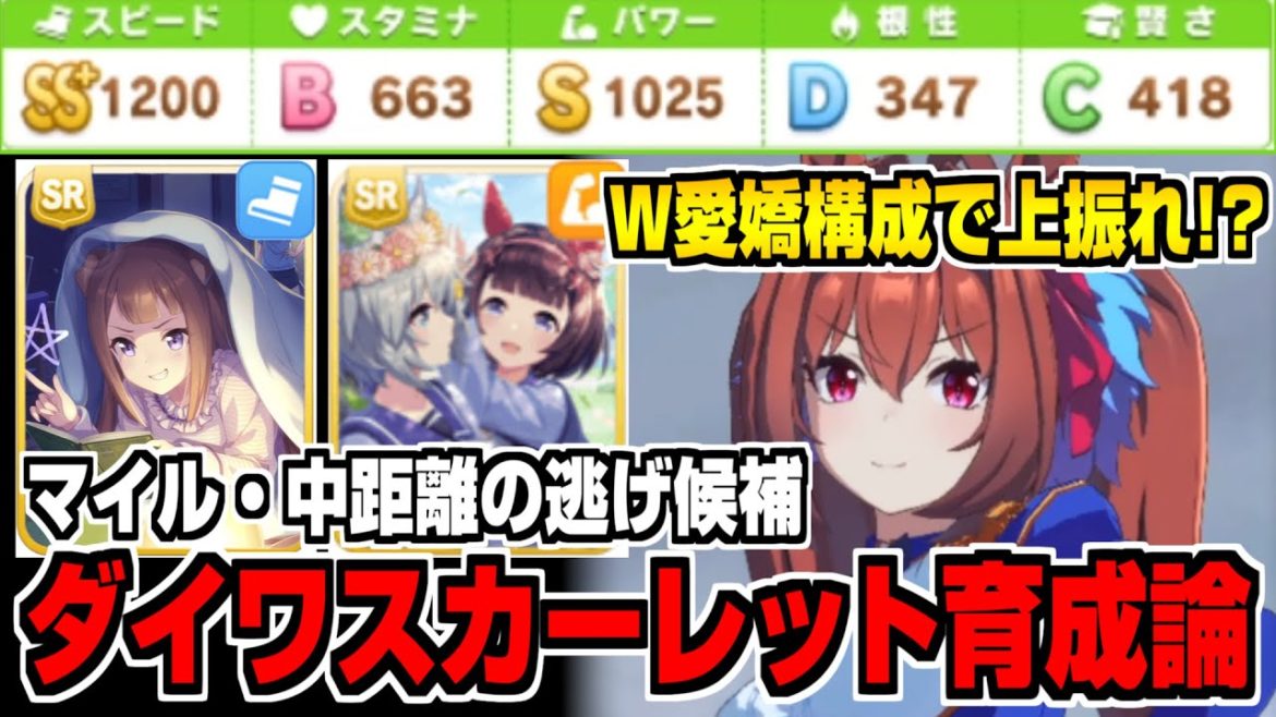 【ウマ娘】ダブル愛嬌構成で強力逃げウマ娘『ダイワスカーレット』の上振れ育成を狙った結果！【ウマ娘育成論#47】