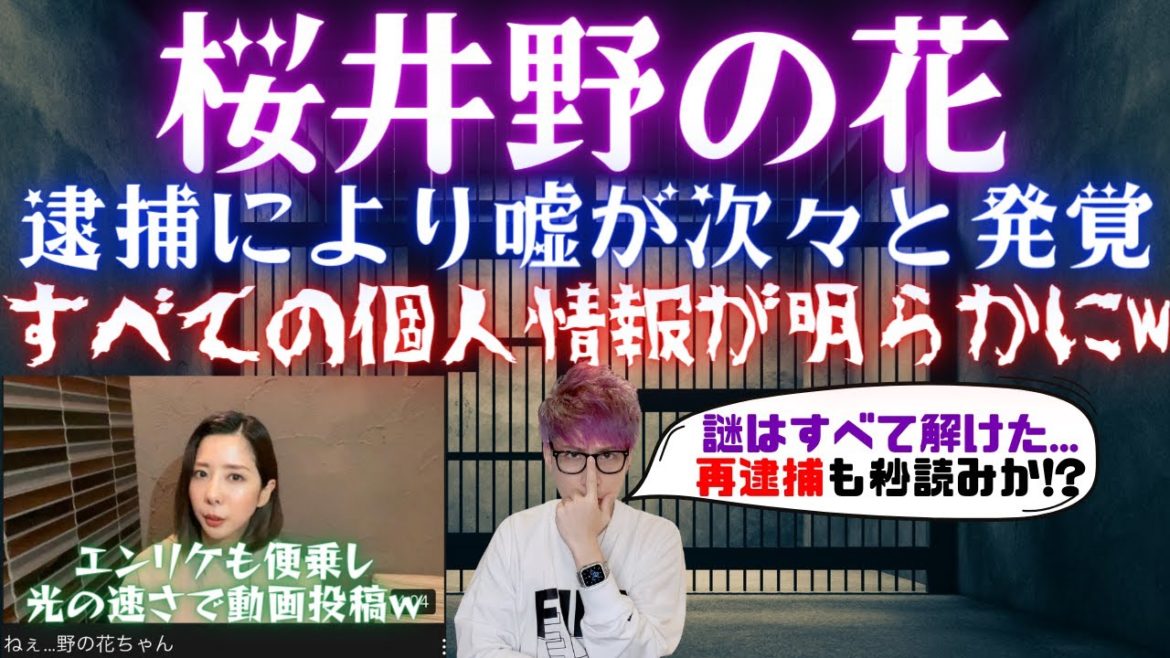 桜井野の花逮捕で結婚相手や実年齢までバレる...エンリケも便乗して動画出しカオスな展開にw