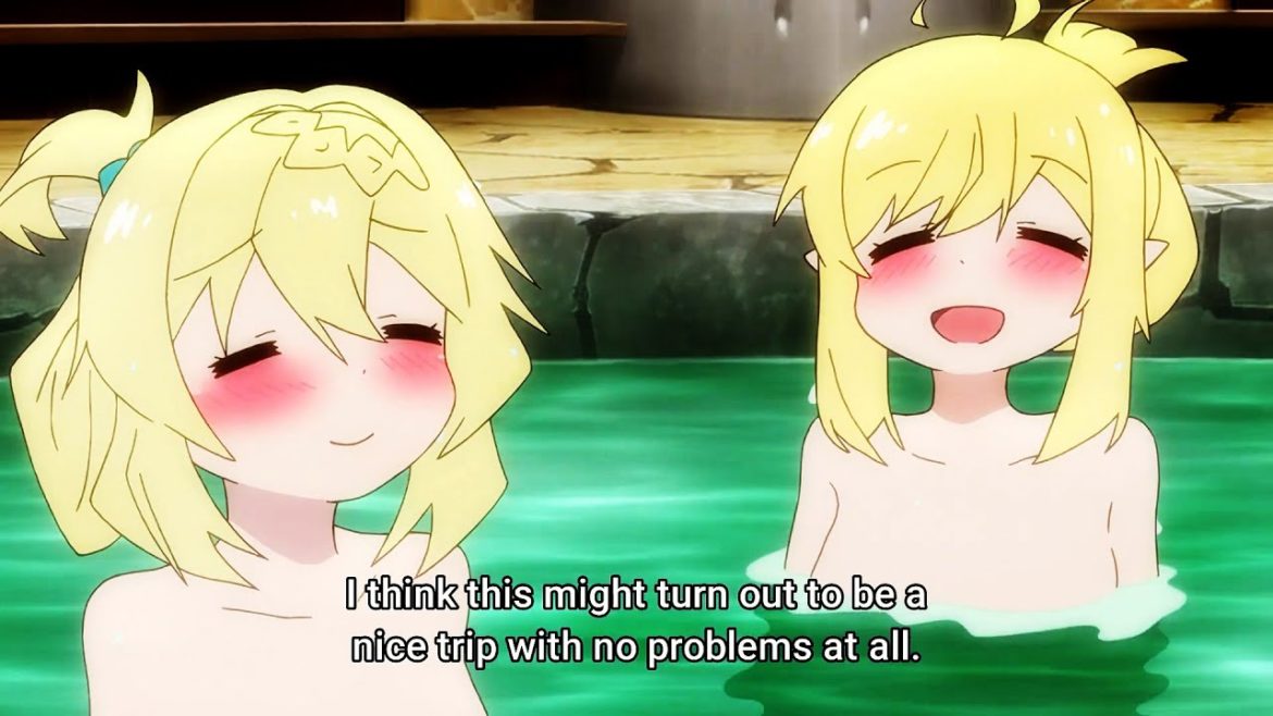 Azusa-Halkara happily immersed themselves in the bathhouse|Slime300 スライム倒して300年、知らないうちにレベルMAXになってました