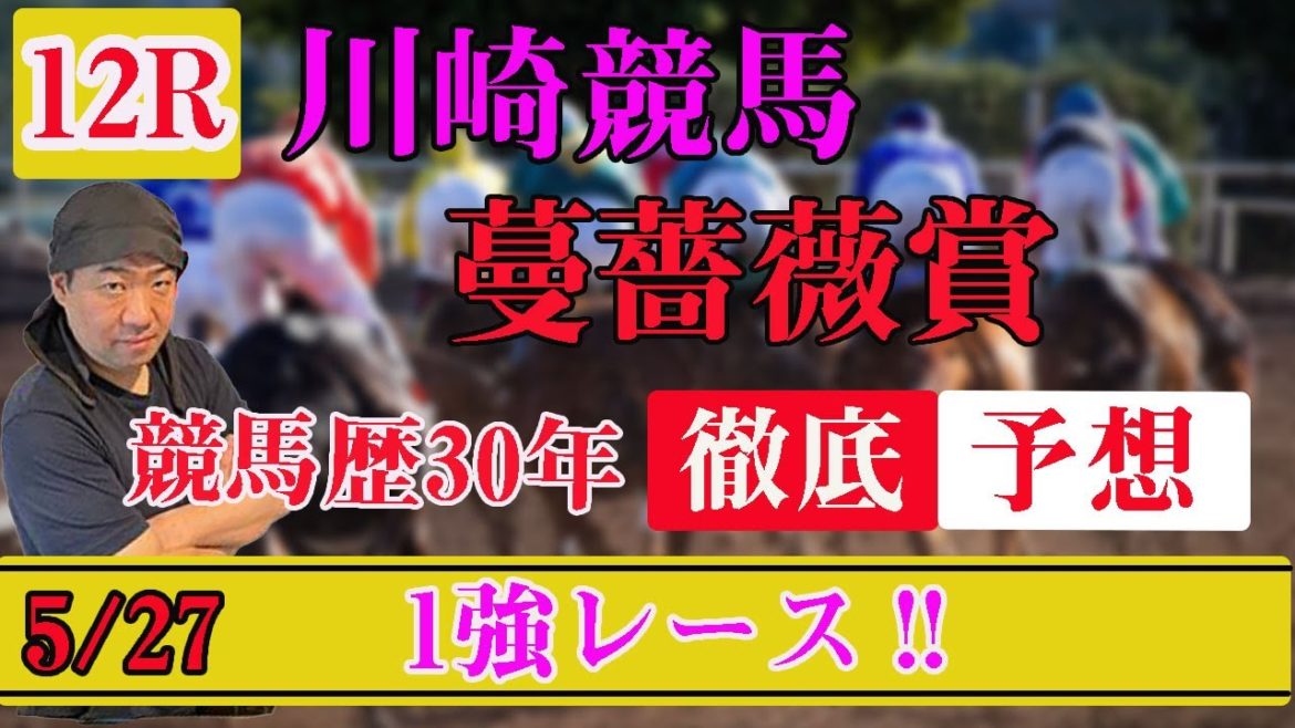 5/27【 地方競馬予想 】 川崎競馬予想  12R 蔓薔薇賞(C1二)　最後に買い目も発表！