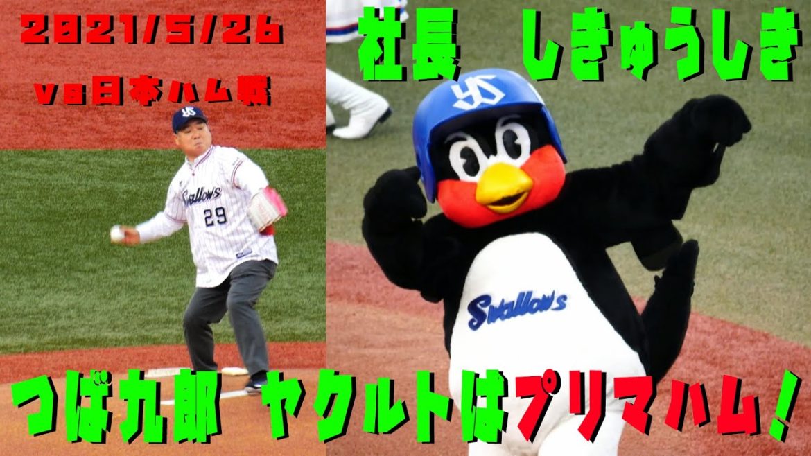 つば九郎 すっとら~いく!プリマハム社長 始球式 2021/5/26 vs日本ハム つば九郎 すっとら~いく!プリマハム社長 始球式 2021/5/26 vs日本ハム