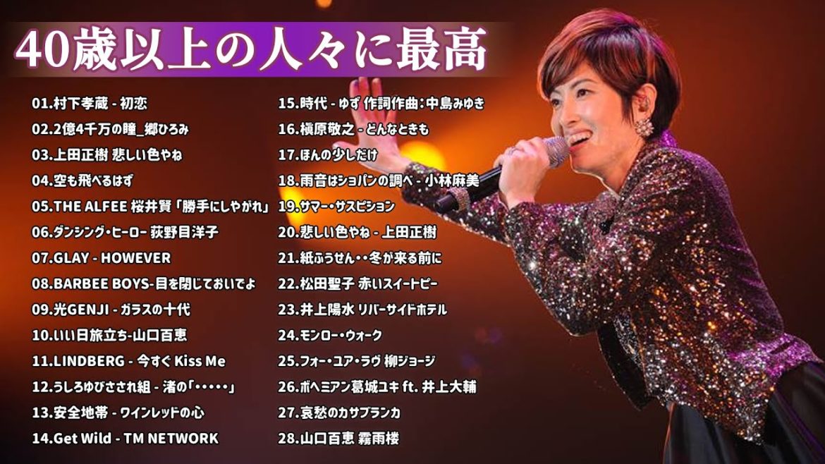 40歳以上の人々に最高の日本の懐かしい音楽 🎶 心に残る懐かしい邦楽曲集 🎶 村下孝蔵　中森明菜　荻野目洋子　広瀬香美