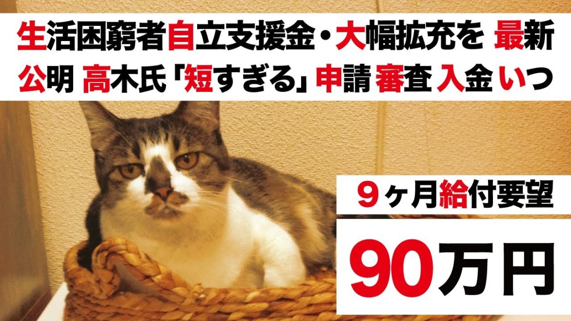 【新型コロナウイルス感染症生活困窮者自立支援金 30万円→90万円を 最新情報（6/3）】公明党 高木美智代「支給9ヶ月」申請・審査・入金 いつ【総合支援資金 生活保護 10万円給付】